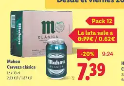 Lidl MAHOU Cerveza clásica oferta