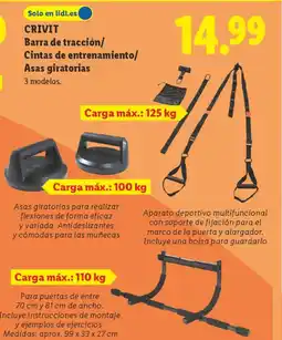 Lidl CRIVIT Barra de tracción/ Cintas de entrenamiento/ Asas giratorias oferta
