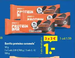 Lidl Barrita proteína caramelo oferta