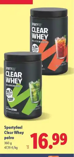 Lidl SPORTYFEEL Clear Whey polvo oferta