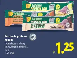 Lidl Barrita de proteína vegana oferta