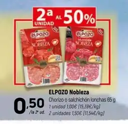 Coviran ELPOZO Nobleza Chorizo o salchichón lonchas oferta