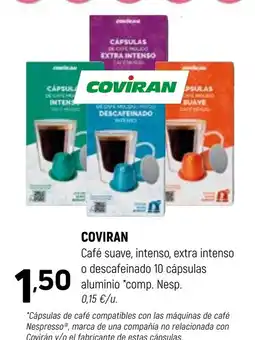 Coviran COVİRAN Café suave, intenso, extra intenso o descafeinado 10 cápsulas oferta