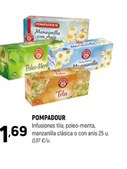 Coviran POMPADOUR Infusiones tila, poleo-menta, manzanilla clásica o con anís oferta