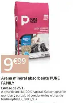 Jardiland PURE FAMILY Arena mineral absorbente oferta