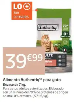 Jardiland AUTHENTIQ Alimento para gato oferta