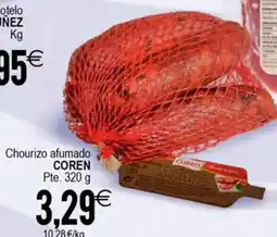 Plenus Supermercados COREN Chourizo afumado oferta