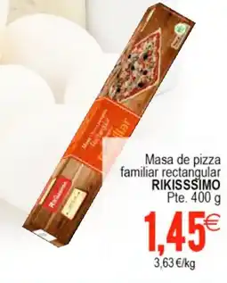 Plenus Supermercados RIKISSSIMO Masa de pizza familiar rectangular oferta