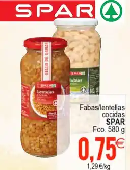 Plenus Supermercados SPAR Fabas/lentellas cocidas oferta
