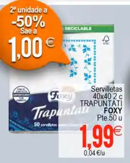 Plenus Supermercados FOXY Servilletas 40x40 2 c trapuntati oferta