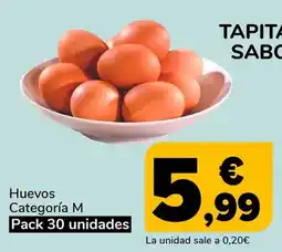 Supeco Huevos categoría m pack 30 unidades oferta