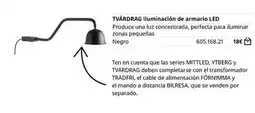 IKEA Tvärdrag iluminación de armario led oferta