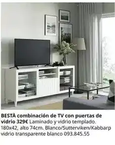 IKEA Besta - bestà combinación de tv con puertas de vidrio oferta