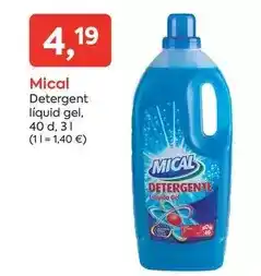 Suma Supermercados Mical - detergent liquid gel oferta