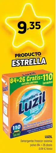 Coviran LUZIL Detergente frescor colonia polvo 84+26 dosis oferta