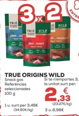 Kiwoko TRUE ORIGINS WILD Snack gos Referències seleccionades oferta
