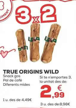 Kiwoko TRUE ORIGINS WILD Snack gos Pal de café Diferents mides oferta