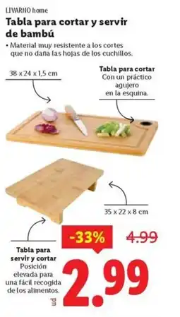 Ocine LIVARNO HOME Tabla para cortar y servir de bambú oferta