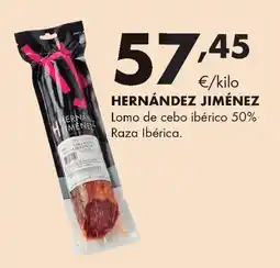 Supermercados Lupa HERNÁNDEZ JIMÉNEZ Lomo de cebo ibérico 50% Raza Ibérica oferta