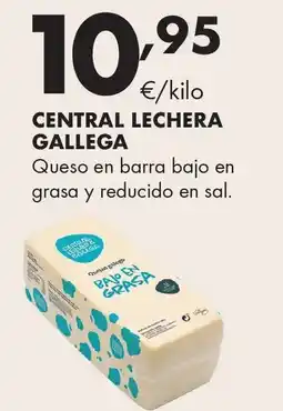 Supermercados Lupa CENTRAL LECHERA GALLEGA Queso en barra bajo en grasa y reducido en sal oferta