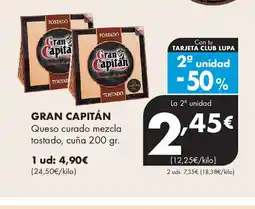 Supermercados Lupa GRAN CAPITÁN Queso curado mezcla tostado, cuña oferta