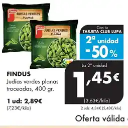 Supermercados Lupa FINDUS Judías verdes planas troceadas oferta