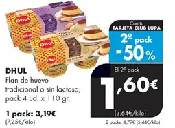 Supermercados Lupa DHUL Flan de huevo tradicional o sin lactosa oferta
