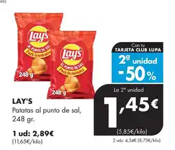 Supermercados Lupa LAY'S Patatas al punto de sal oferta