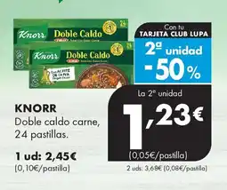 Supermercados Lupa KNORR Doble caldo carne, 24 pastillas oferta