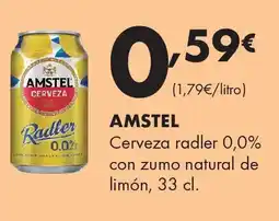 Supermercados Lupa AMSTEL Cerveza radler 0,0% con zumo natural de limón oferta