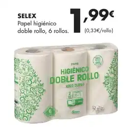 Supermercados Lupa SELEX Papel higiénico doble rollo, 6 rollos oferta