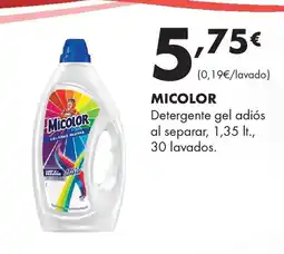 Supermercados Lupa MICOLOR Detergente gel adiós al separar oferta