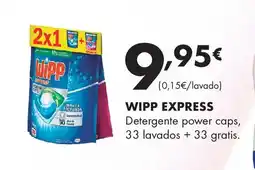Supermercados Lupa WIPP EXPRESS Detergente power caps, 33 lavados +33 gratis oferta