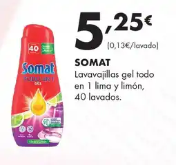 Supermercados Lupa SOMAT Lavavajillas gel todo en 1 lima y limón, 40 lavados oferta