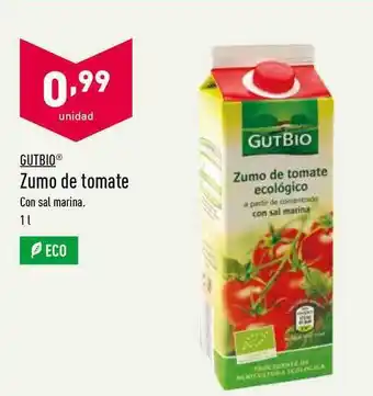 ALDI Gutbio Zumo De Tomate 1L oferta