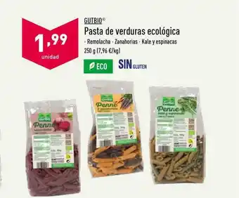 ALDI Gutbio Pasta De Verduras Ecológica 250g oferta