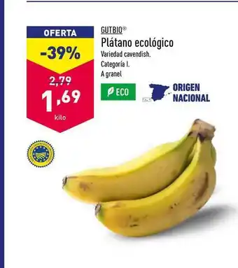 ALDI Gutbio Plátano Ecológico oferta