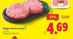 Lidl Burger meat de vacuno oferta