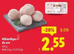 Lidl Albóndigas de ave oferta