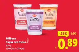 Lidl MILBONA Yogur con frutas oferta