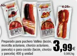 FROIZ Preparado para puchero Vallina lacón, morcilla asturiana, chorizo asturiano, panceta o para cocido lacón, chorizo y panceta oferta