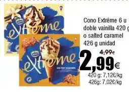 FROIZ EXTREME Cono 6 u doble vainilla 420 g o salted caramel oferta