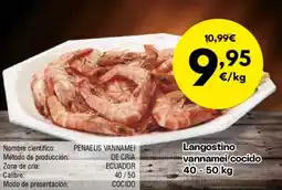 FROIZ Langostino vannamei cocido oferta