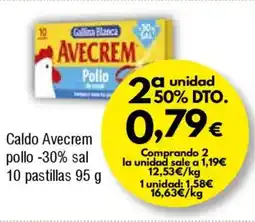 FROIZ Caldo Avecrem pollo -30% sal 10 pastillas oferta