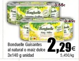 FROIZ BONDUELLE Guisantes al natural o maíz dulce oferta