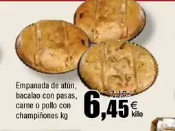 FROIZ Empanada de atún, bacalao con pasas, carne o pollo con champiñones oferta