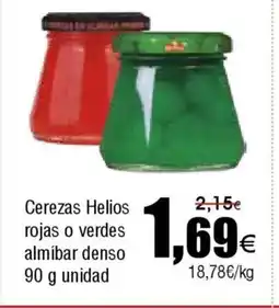 FROIZ Cerezas Helios rojas o verdes almíbar denso oferta