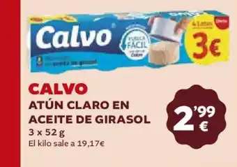 FROIZ CALVO Atún claro en aceite de girasol oferta