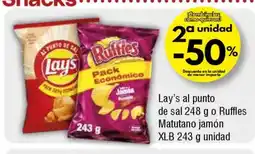 FROIZ LAY'S de sal o Ruffles Matutano jamón al punto oferta