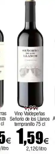 FROIZ Vino Valdepeñas Señorío de los Llanos tempranillo oferta